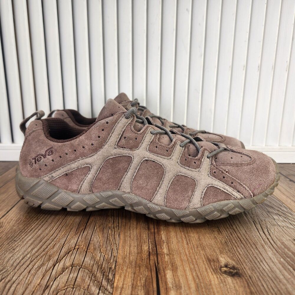 Teva NeoGamma Leather Shoes Mens Sz 8 Brown Suede Outdoor Everyday Sneakers 6767